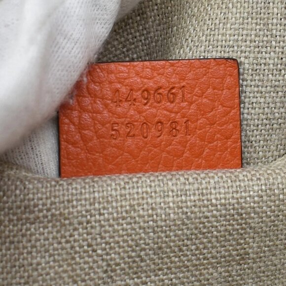GUCCI Logo Interlocking G 2Way Shoulder Hand Bag Leather Orange GHW 93KB068 - Picture 14 of 14